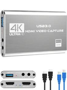 Rybozen Game Capture Karte USB 3.0 Video Card HD 1080P  Videoaufnahme mit Live- Übertragungen Recorder Gerät Streaming für Windows Linux OS X System - Silber - Übersicht 1