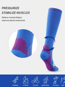 Sports Compression Socks For Children, Boys' Soccer Socks, Girls' Leggings For Running And Leg Support - Blue - View 3