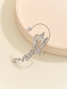 Đá lấp lánh Loại bướm Vòng bít tai Retro Không xỏ lỗ Fake Hoa tai Loại bướm Cánh Còng tai Đám cưới cô dâu Người leo núi Bọc tai Dạ hội Trái bóng Tai Đồ trang sức Đối với phụ nữ Cô gái - Bạc - Xem 6