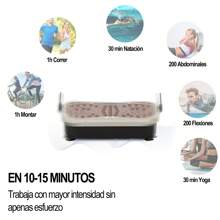 HOMCOM Placa de Vibración Plataforma Máquina de Drenaje Linfático para Pérdida de Peso con 2 Bandas Elásticas 200W Control Remoto 99 Velocidades USB Pantalla LED para Casa 54x33x14 cm Café y Negro - Multicolor - Ver 5