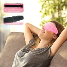 Blackout Weighted Eye Mask With Removable Inner For Heating/Cold, Soft Plush Cotton - Pink - View 5