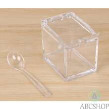 Porta Condimentos Temperos Acrílico Lindo Crystal 4 Potes Cozinha Modelo Quadrado 4 Potes Condimento - Abcshop - TRANSPARENTE - Visão 5