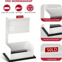 Wooden Business Card Holder, Office Desk Card Display Stand, Real Estate Agent Card Case, Great For Real Estate Professionals - White - View 6