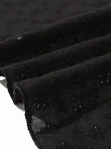 1 chiếc khăn quàng cổ tam giác thêu hoa màu đen, khăn bandana thanh lịch, khăn trùm đầu, phụ kiện tóc cho trang phục đi nghỉ dành cho phụ nữ - màu đen - Xem 5