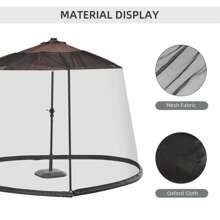 Outsunny 3(M) Garden Umbrella Parasol  Patio Table Mosquito Net Cover Screen Bug Netting Cover - Black - View 6