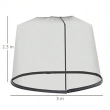 Outsunny 3(M) Garden Umbrella Parasol  Patio Table Mosquito Net Cover Screen Bug Netting Cover - Black - View 3