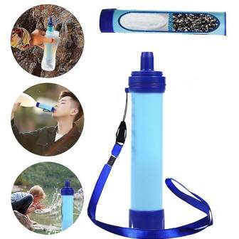 1pc Outdoor Straw Water Filter Purifier: Emergency Survival & Camping Accessories For Clean Water On The Go! Camping Stuff