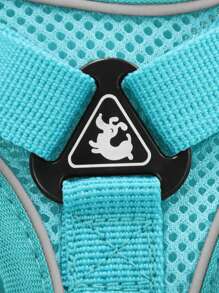 1套寵物胸背帶和牽繩,反光透氣背心風格狗和貓胸背帶,適用於小型和中型寵物,非常適合戶外散步 - 綠色 - 查看 8