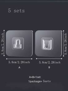 5 Pairs Hook And Eye Closure - Clear - View 2