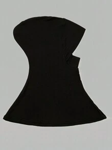 3 pièces Ensemble mode femme de couleur unie : Bonnet élastique pour sous-foulard, foulard de cou hijab, foulard de tête compatible avec l'abaya, pour usage quotidien