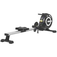 HOMCOM Máquina de Remo Plegable con 8 Niveles de Resistencia Magnética Volante de 4kg Monitor LCD Silencioso Carga 120kg para Fitness Entrenamiento en Casa Acero Aluminio 185x58x57 cm Negro y Plata - Negro - Ver 2