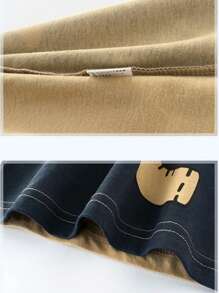 Young Boy Summer Casual Short Sleeve T-Shirt With Animal Elephant Print And Round Neck