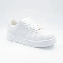 Tênis Feminino Branco Casual Dia a dia Leve e Confortável - Branco - Visão 4