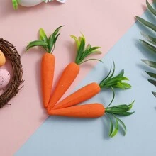 4入組復活節胡蘿蔔 Diy 發泡工藝迷你胡蘿蔔飾品,復活節派對家飾 - 紅色 - 查看 3