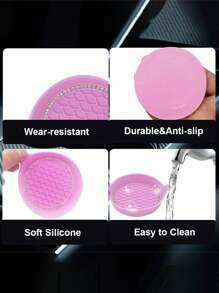 1/2pcs Car Cup Holder Coasters, Shiny Cup Holder Inlay Coasters, Universal Car Anti-Slip Cup Holder Decorative Silicone Cup Mats, Car Interior Pad, 8cm/3.1in Soft Crystal Rhinestone Rubber Coaster Set Round Car Beverage Cup Holder Accessories - One Size - View 6