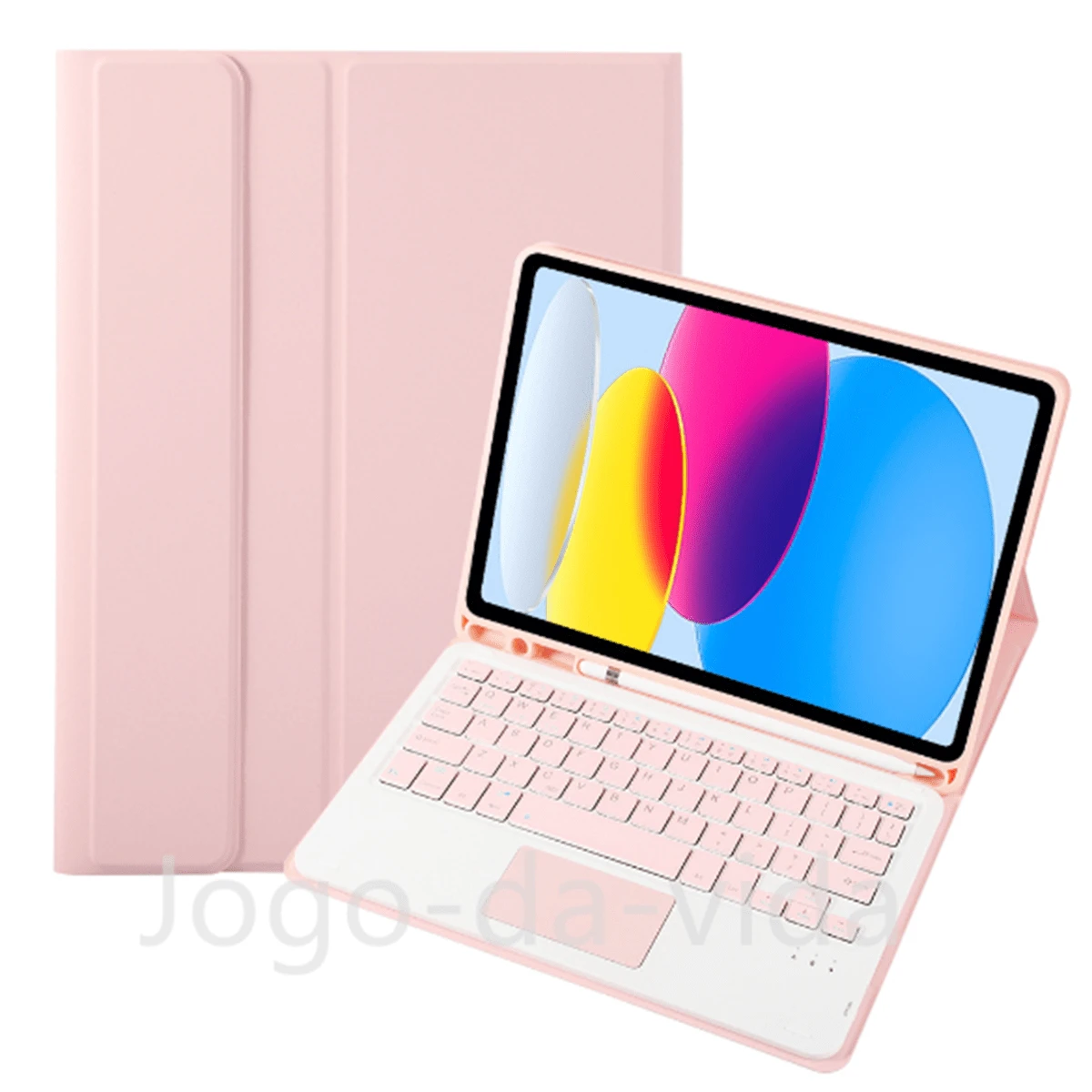 Flip Pad Cases With Keyboard - Hồng - Xem 1