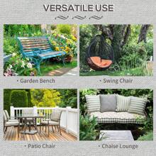 Outsunny 2-Seater Garden Bench Cushion With Ties, Swing Chair Cushion, Replacement Cushion For Outdoor Furniture, 110 X 46 Cm
