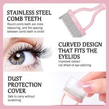 YADORNOS 1pc Eyelash Comb Lash Filter Separator Brush, Eyelash Cluster Separation And Curled Lash Multiple Function Eyelash Brush, Women's Mascara Coat Applicator Tool - Pink - View 6