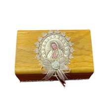 Kit De Bautizo Incluye Toalla, Vela, Concha Y Rosario Virgen, Regalo de bautizo, vela de bautizo, kit de madera de producción artesanal, kit de bautizo color blanco, regalo niño bautizo, regalo para bautizo - Blanco - Ver 2
