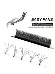 Winky Beauty Einfache Fächer-Wimpernverlängerungen, matte schwarze Seide-Kaschmir, 12 Reihen, natürlich weich, automatisches Volumen-Fächern, russisches Make-up, individuelle Flare-Wimpern, Zubehör 8-15 mm für Wimpernkünstler, Beauty-Salon, Schulmake-up-Tools Wimpernbüschel, Wimpernbüschel, individuelle Wimpern, Wimpern, Fake-Wimpern