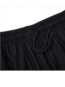 Men's High Elasticity Ice Silk Sport Shorts For Summer - Black - View 3