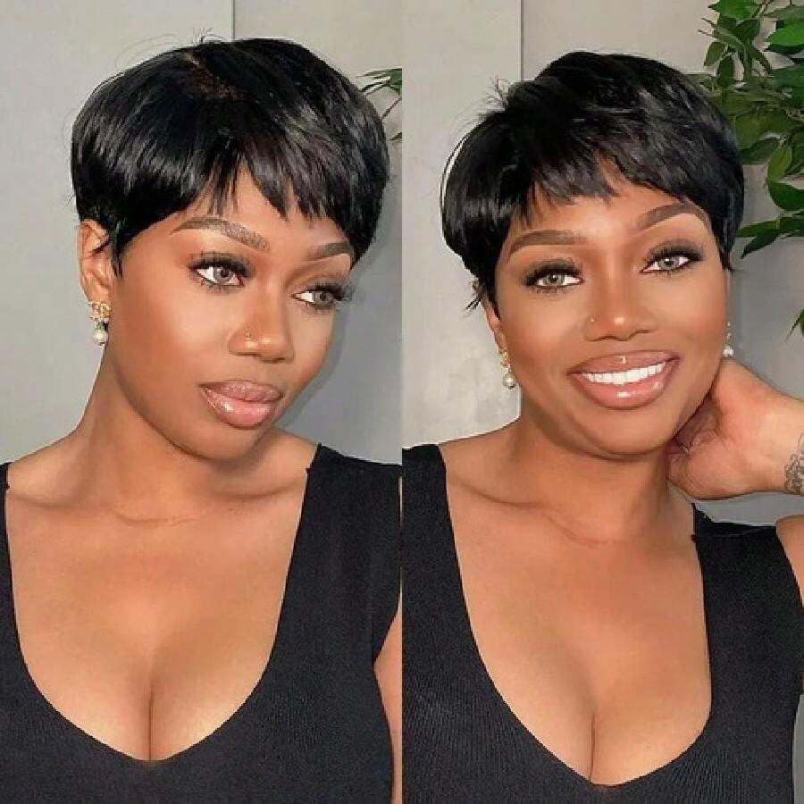 Human Affordable Wear & Go Wigs - 棕色 - 查看 1