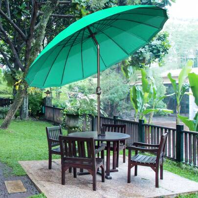 Outsunny 2.5m Shanghai Garden Parasol Umbrella With Crank & Tilt, Adjustable Outdoor Sun Shade