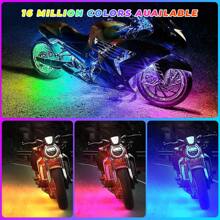 Volxon Xe máy RGB Đèn LED Bộ dụng cụ Không thấm nước Kiểm soát APP Nhiều màu Bầu không khí Với điều khiển từ xa Đối với Dải đèn LED , Mốt Động cơ Xe đạp DIY Đèn , Âm nhạc Đồng bộ hóa , DC 12V 1 gói - màu đen - Xem 5
