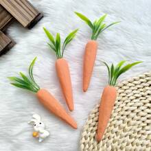 4入組復活節胡蘿蔔 Diy 發泡工藝迷你胡蘿蔔飾品,復活節派對家飾 - 紅色 - 查看 5