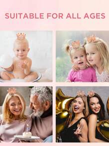 1/6pcs Mini Crown Cake Topper, Mini Crown For Flower Arrangements Bouquets, Small Tiara Crown Birthday Cupcake Topper For Birthday Wedding Party Favors,Christmas