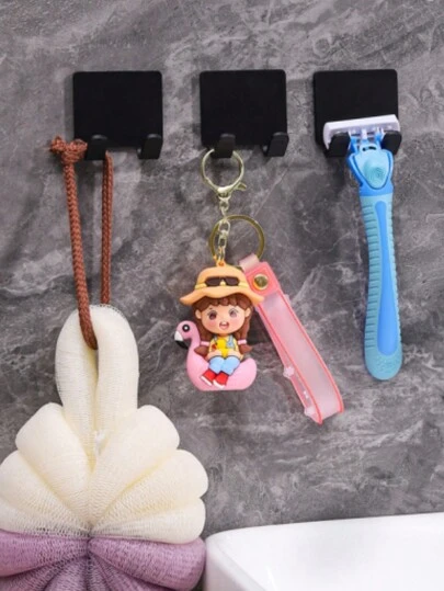 2件装普通壁挂式剃须刀收纳架家居浴室装饰