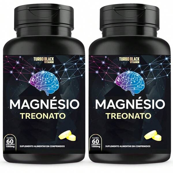 Treonato Turbo Black Vitamin 60 Comprimidos 1000mg Kit c/ 02 Unidades