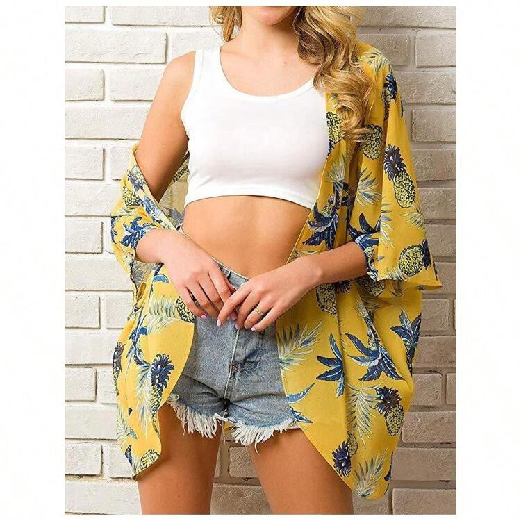 Haute Edition Women's Lightweight Summer Kimono Cover Up Cardigans - Baby Blue - View 3