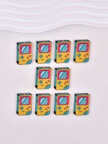 10pcs/Pack Fashionable Magnetic Tape & Disc Acrylic Pendant, Suitable For Women DIY Jewelry Making - Multicolor - View 14