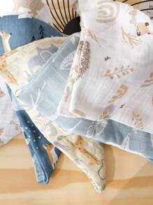 Happy Flute 5PCS  Soft Muslin Baby Muslin Bib 60*60cm Multi-Purpose Burp Cloth/Baby Scarf Handkerchief - Multicolor - View 4