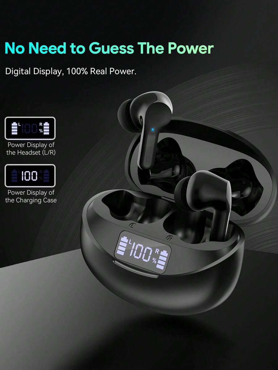 Tagry Écouteurs sans fil I17, écouteurs intra-auriculaires sans fil à réduction de bruit CVC hi-fi stéréo avec son immersif, 35 heures d'autonomie, casque Bluetooth pour iOS/Android/salle de sport/sport/voyage/cadeau