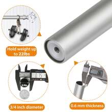 1pc Long Curtain Rods, 3/4 Curtain Rod For Windows, Telescoping Splicing Single Rods, Decorative Drapery Rod With Acrylic Diamond Finial, Black/Gold/Champagne Gold/Nickel - Nickel - View 8