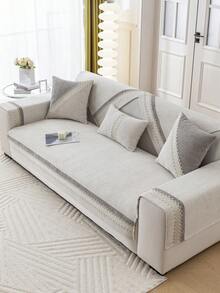 1 Miếng Bốn phổ cập Chenille Dệt Sofa Đệm ngồi , Tối giản Phong cách hiện đại , Thú cưng Thân thiện Chống bụi bẩn Chống trượt Bọc ghế sofa , Mùa Đông Sang trọng Mèo cào Sofa Người bảo vệ Che phủ Thích hợp Đối với Phòng khách Hình chữ L Sectional Ghế sofa Và 1/2/3/4 Chỗ ngồi Ghế sofa ( Riêng biệt ) - Màu be - Xem 3