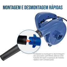 Soprador Aspirador Elétrico De Mão 600W - Entrada do Brasil (127V) - Visão 4
