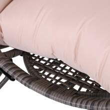Outsunny Outdoor Egg Chair, PE Rattan Teardrop Chair With Full-Body Soft Padded Cushion - Beige - View 6