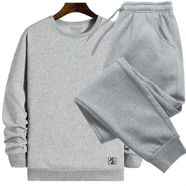 Conjunto Moletom Calça Needstar Gola Careca Redonda Blusa de Frio Agasalho Passeio Treino Academia