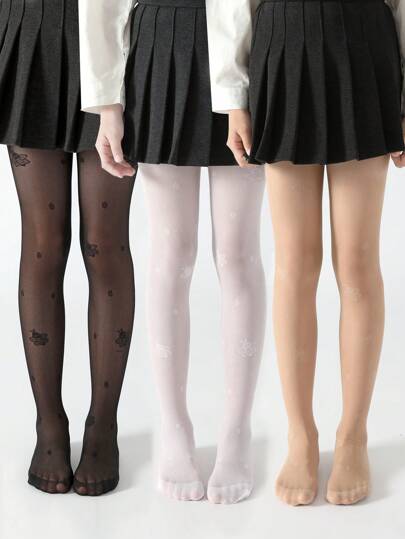 3 Piezas/set Mallas Jacquard 3d Para Niños, Mallas Hasta Los Pies