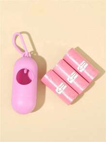 1pc Storage Container + 3 Rolls Random Diaper Bags, 45pcs (30x22cm Per Bag), Easy-To-Carry And Clean - Pink - View 5