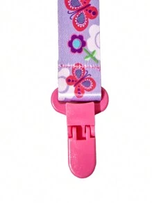 1入組男女通用花卉雙面安撫奶嘴夾,嬰兒玩具牙膜捆緊帶,帶防掉落夾,防止奶嘴掉落,帶防丟失和咬的玩具捆緊帶(隨機顏色)