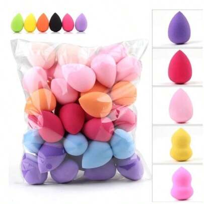 Kit 12 Esponjas de Maquiagem Multifuncionais - Perfeitas para Base, Corretivo e Contorno, Cores Vibrantes e Ecológicas Cores e formas variadas