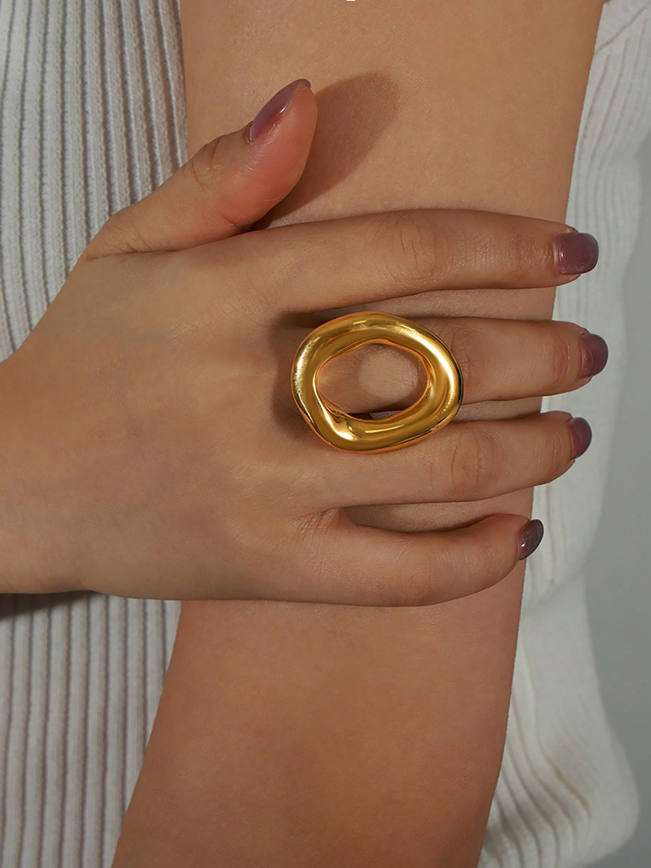 Gold plated stainless ring