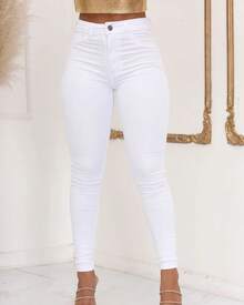 Women Jeans - 白色 - 查看 2
