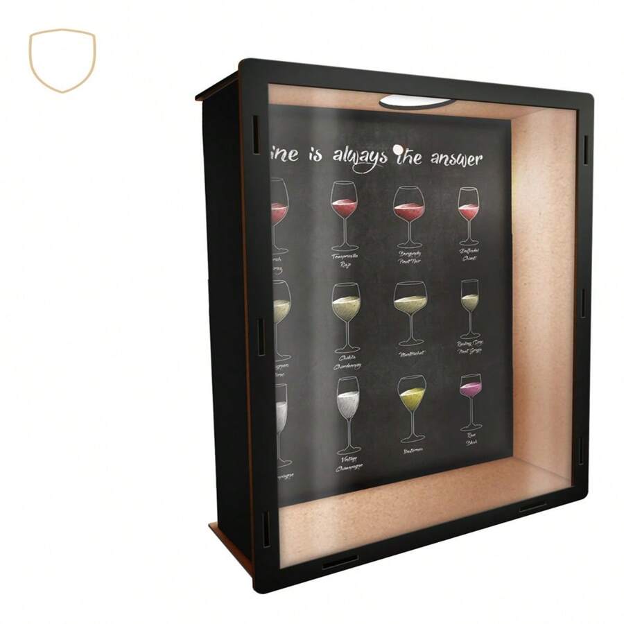 Quadro Porta Rolhas Vinho Em MDF Wine Is Always The Answer