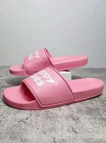 Plus Size Women Simple Slip-On Lightweight Comfortable Slippers For Home,Bathroom,Pool, Anti-Slip Flat Sandals - Pink - View 3