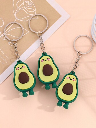 男女通用可爱卡通牛油果设计钥匙扣包配件，适合日常使用、汽车、节日礼物，适合送给朋友、家人和情侣的汽车配件包饰学校哥特 Y2k 包配件挂绳带身份证夹汽车配件包饰圣诞节